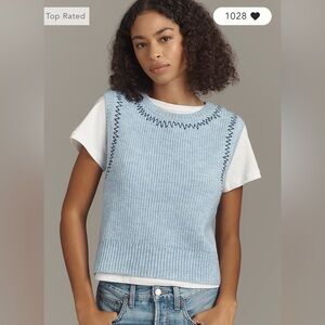 Anthropologie Pilcro Twofer Zig-Zag Sweater Vest